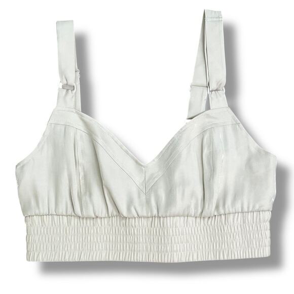 GUESS sleeveless Emma cropped satin bralette halter top NEW - Picture 7 of 13